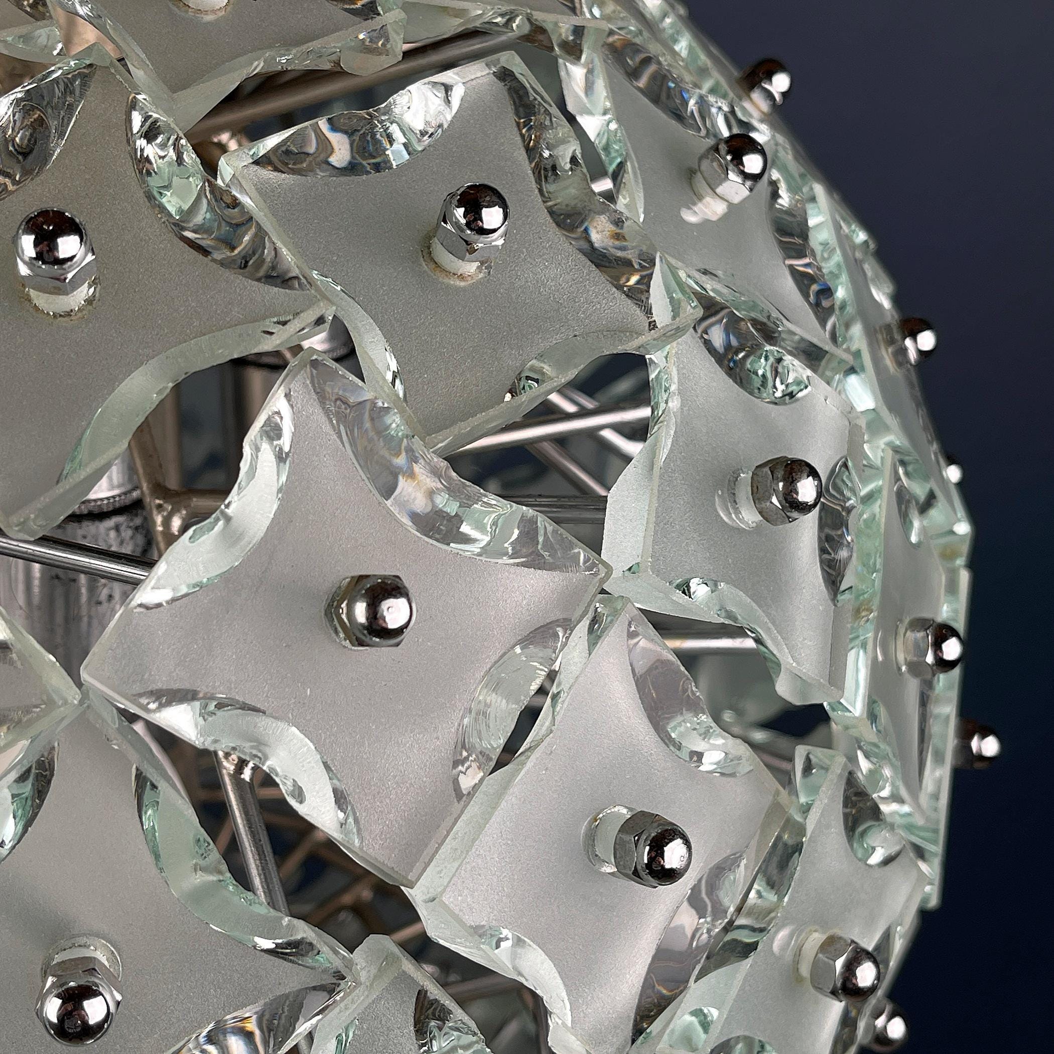Vintage chandelier Sputnik by Fontana Arte, Italy 1960s, mid-century Italian modern