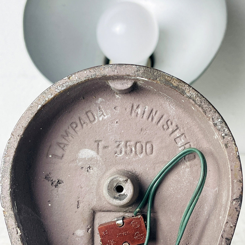 Mid-Century Green Metal Desk Lamp: A.R. TORINO Italy 1950s