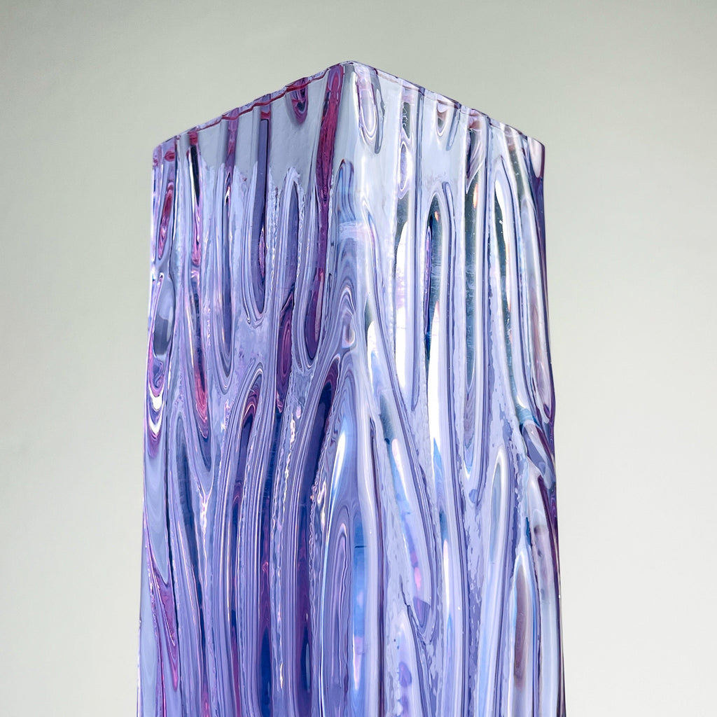 Vintage textured murano glass vase Tronchi, Italy 1970s