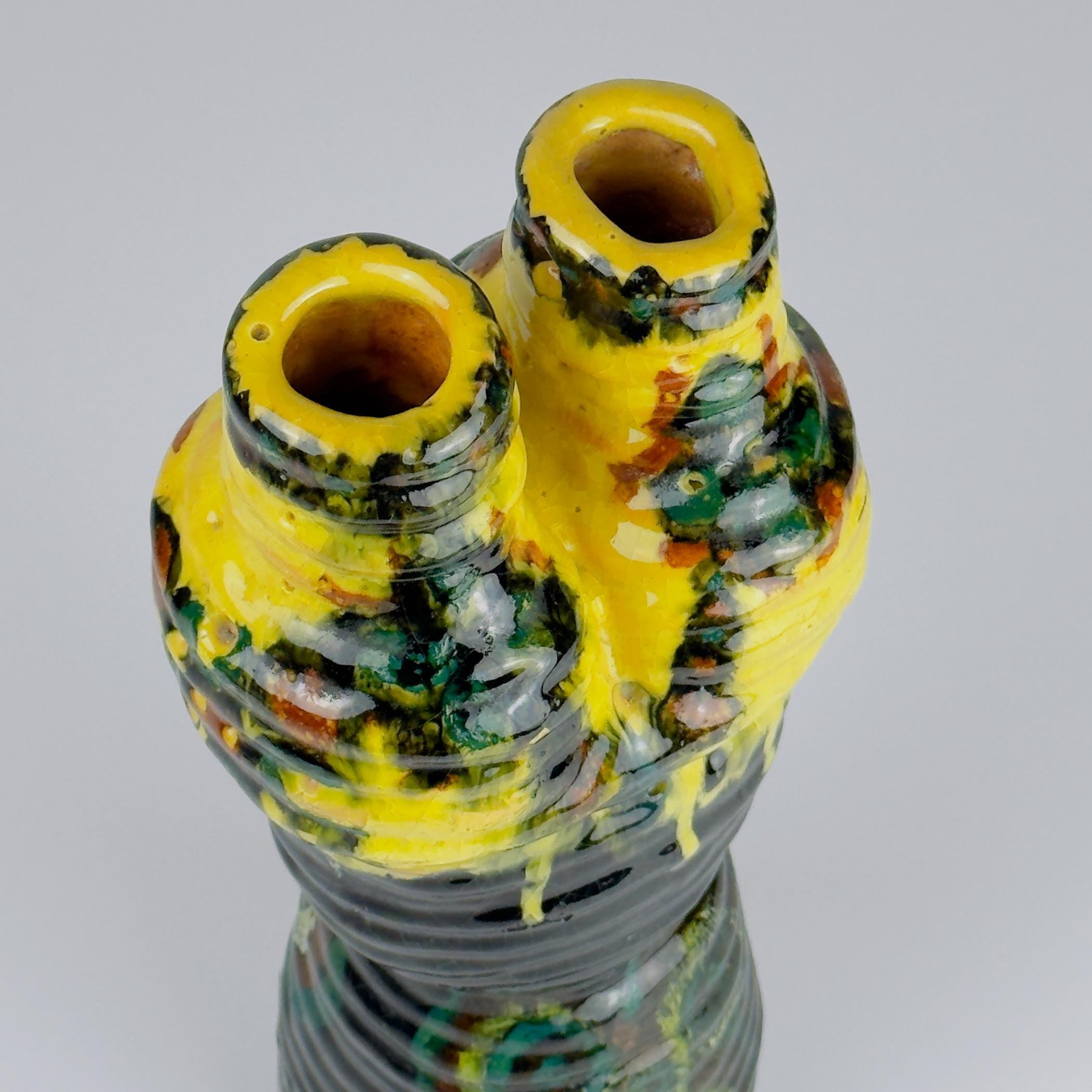 Vintage glazed pottery vase, Yugoslavia 1970s