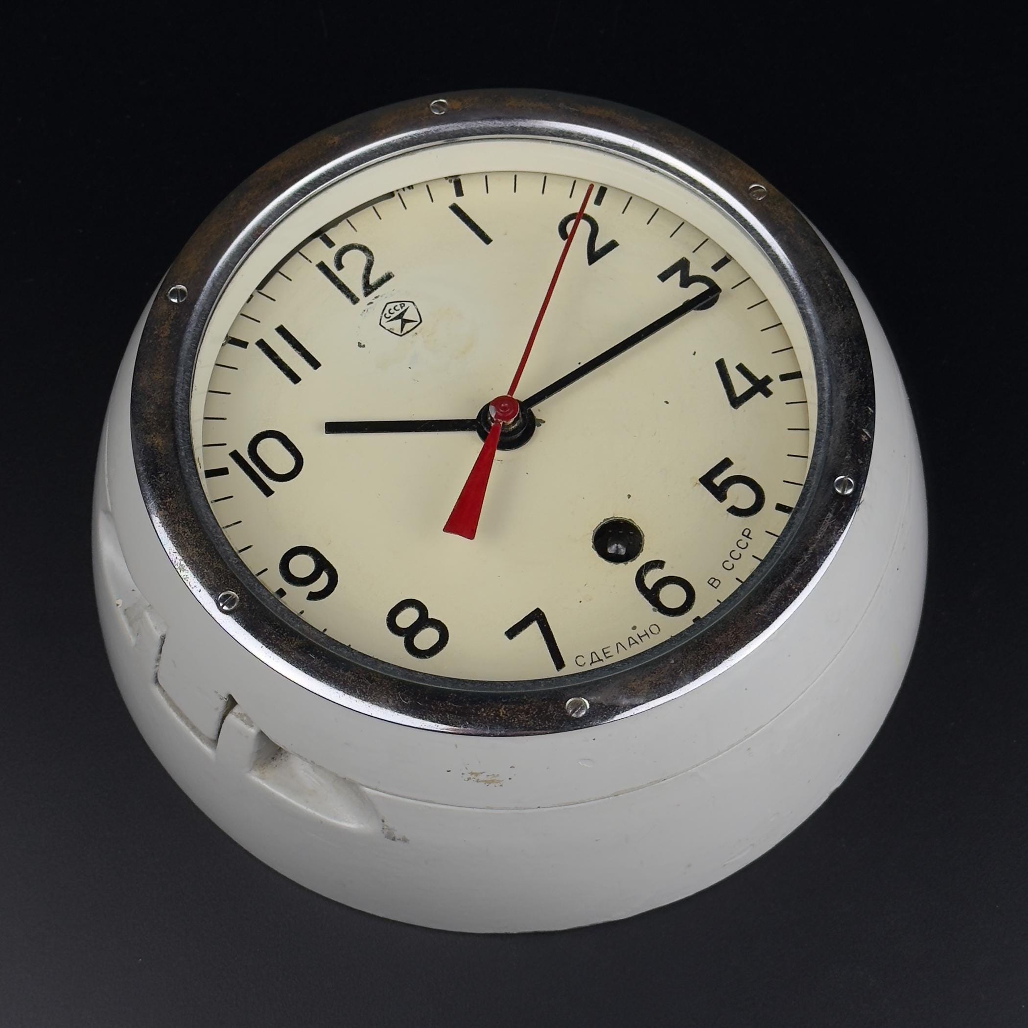 Vintage Antimagnetic submarine navy wall clock Type 5-2 CHM, USSR 1980s