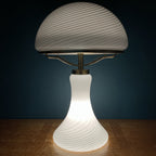 Large classic swirl Murano table lamp Mushroom Italy 1970s Mid-century italian modern