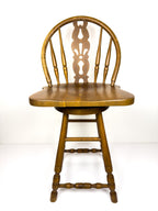 Vintage wooden bar swivel chair, Slovenia 1992