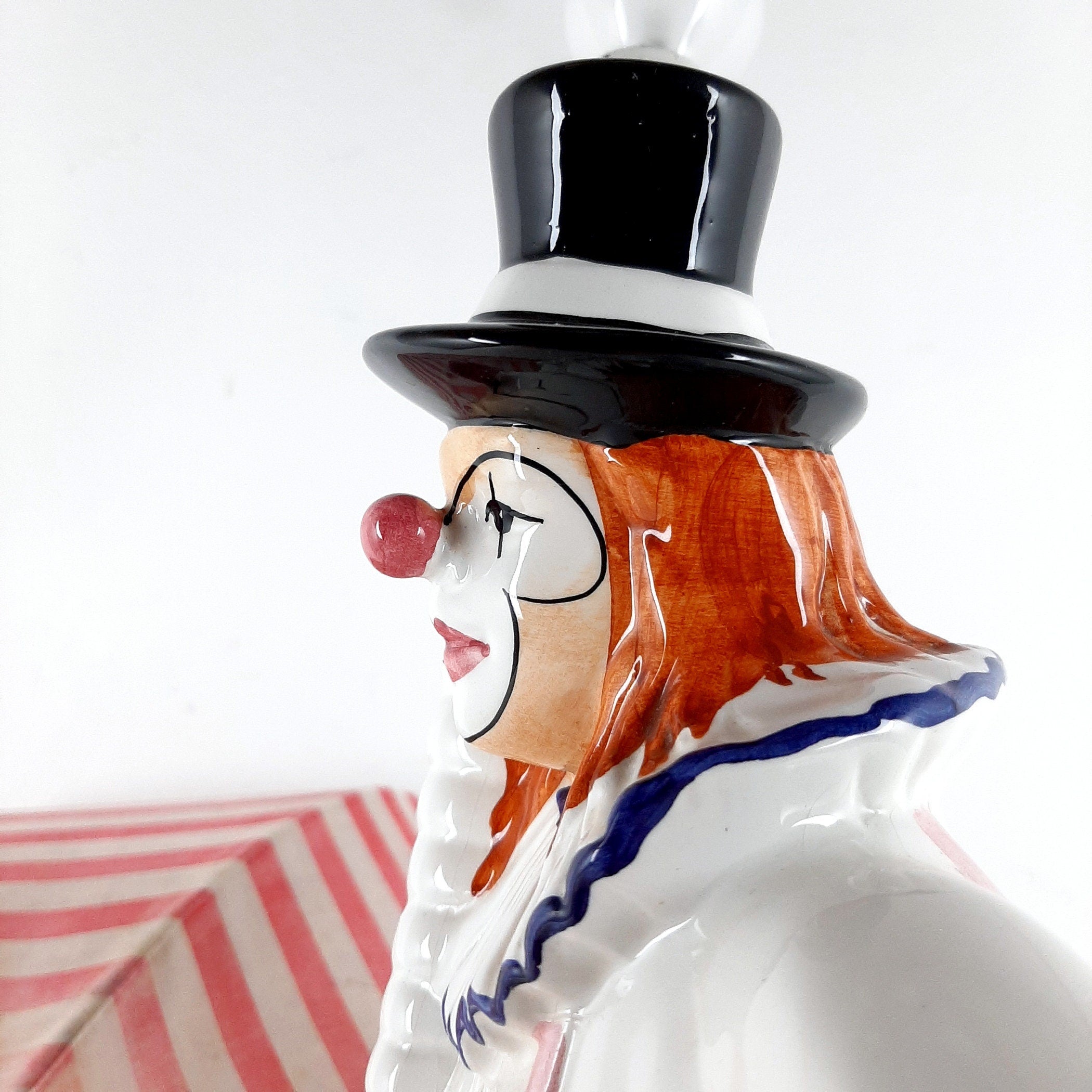 Vintage large ceramic table lamp Clown Italy 1960s Retro nightlamp Lamp for children's room
