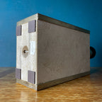 1970s Vintage Italian Travertine Marble Lamp with Brass Edge