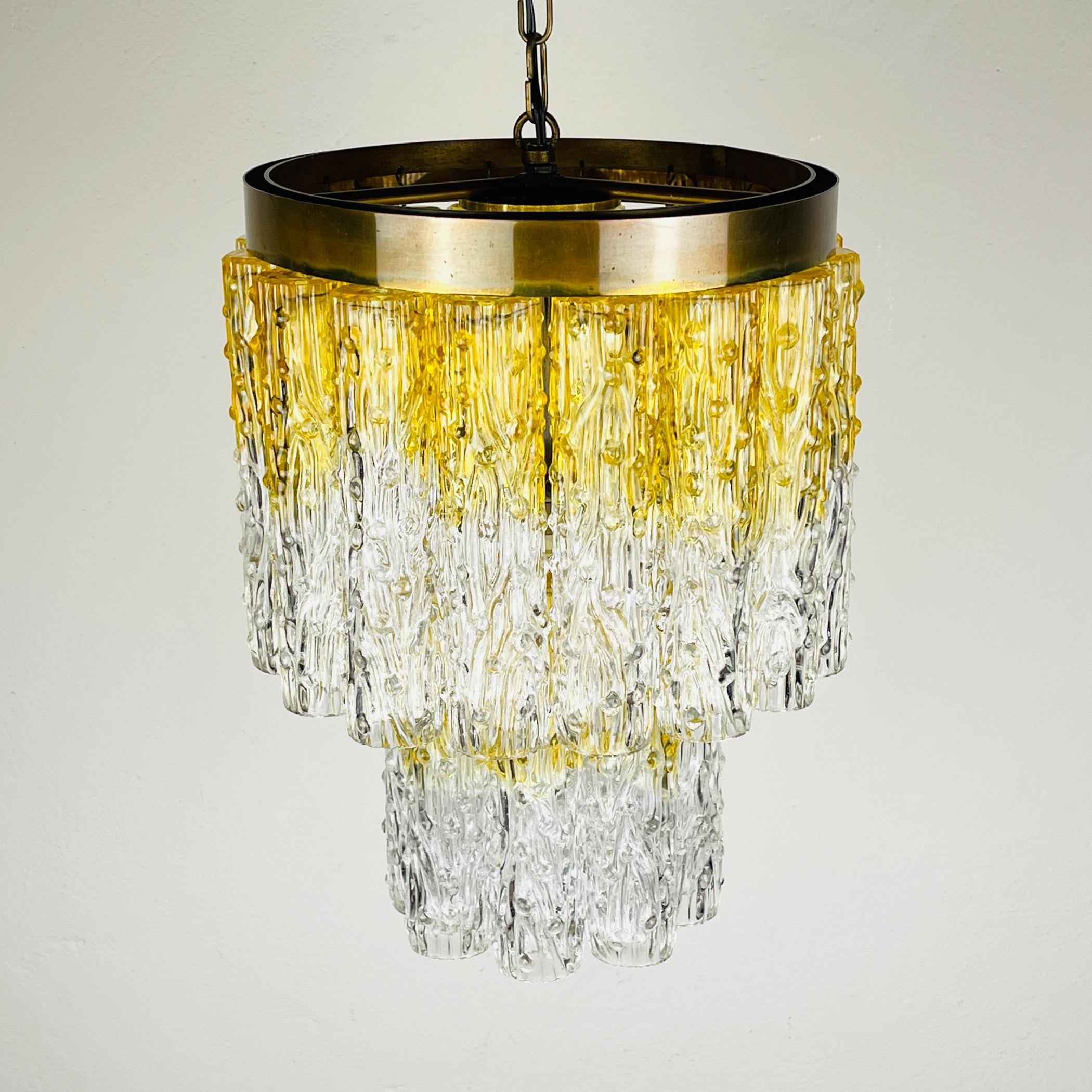 Murano glass chandelier Tronchi by Toni Zuccheri for Venini Italy 1960s