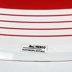 Mid-century red plastic pendant lamp Albatros Meblo Yugoslavia 1970s Space age atomic