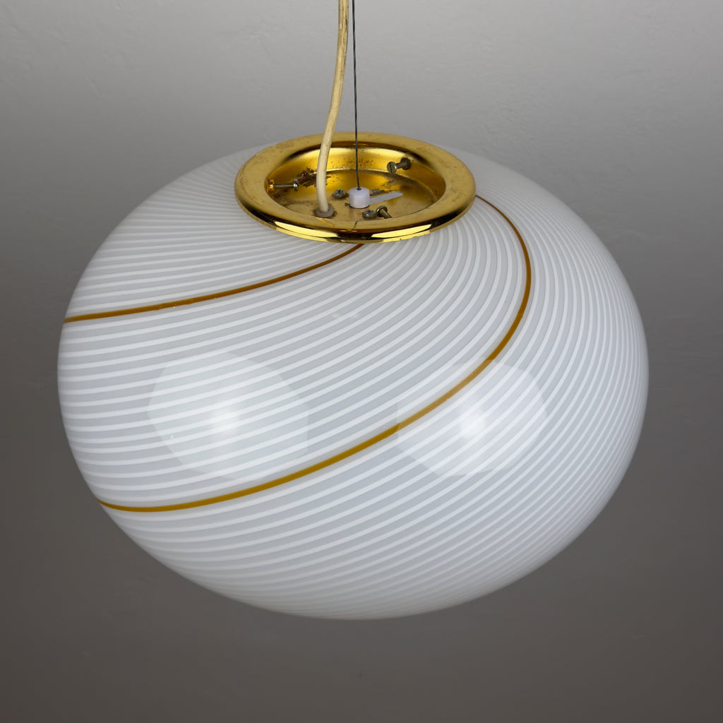 Classic swirl murano pendant lamp Vetri Murano, Italy 1970s