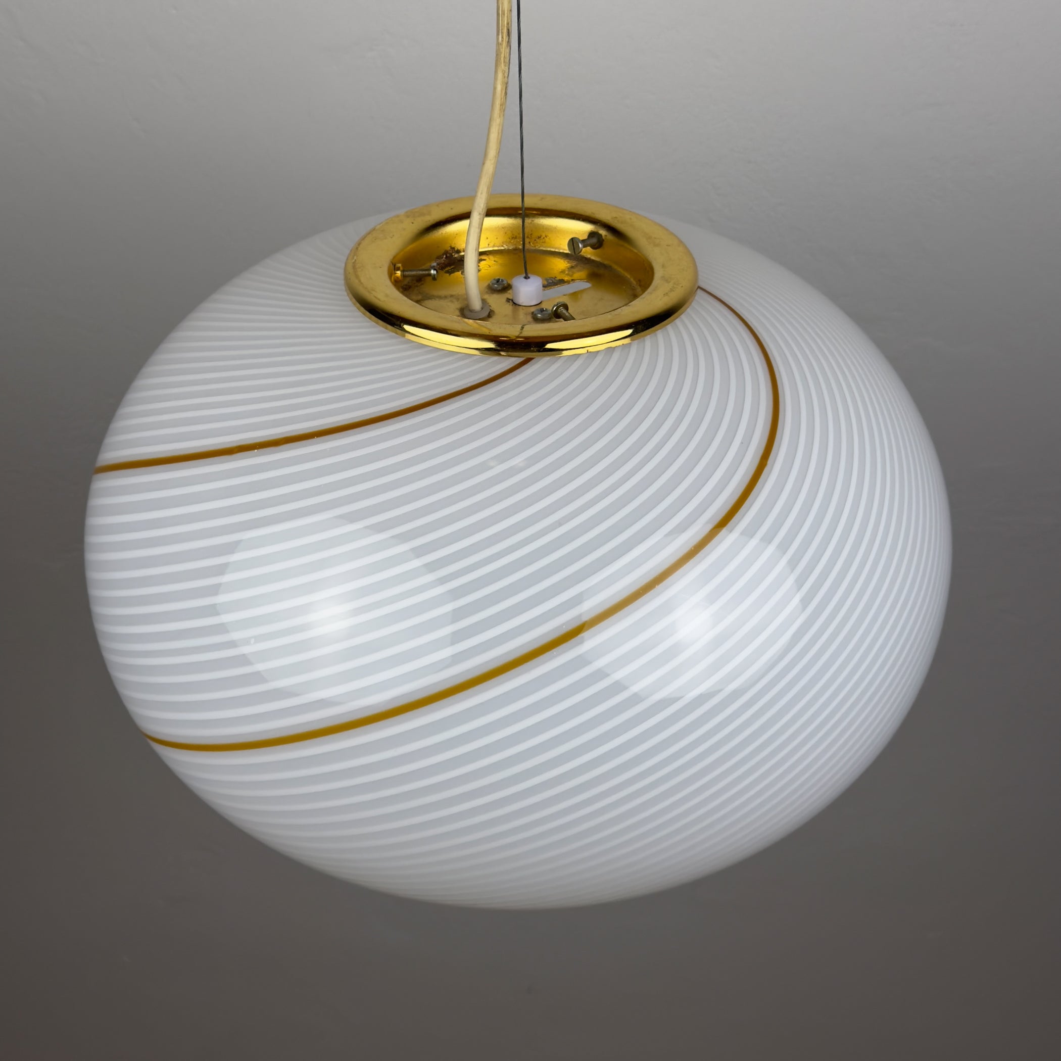 Classic swirl murano pendant lamp Vetri Murano, Italy 1970s