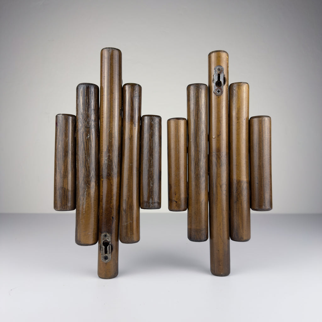 Vintage wooden hangers, Italy, 1970s, Set of 2