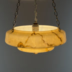 Art Deco yellow glass pendant lamp, Italy 1930s