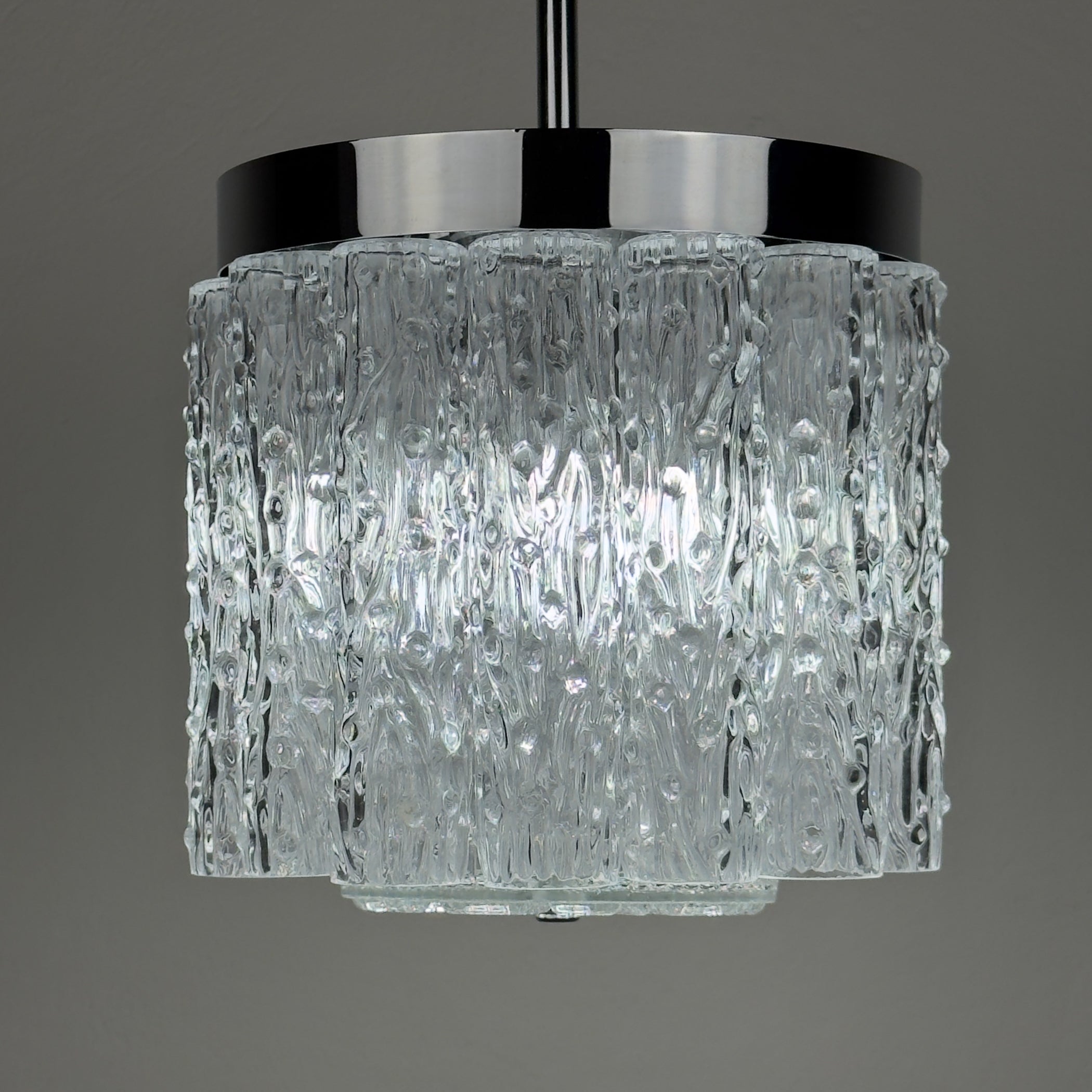 Vintage murano glass chandelier Tronchi by Toni Zuccheri for Venini, Italy 1960s