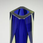 Vintage sommerso blue Murano vase, Italy 1970s