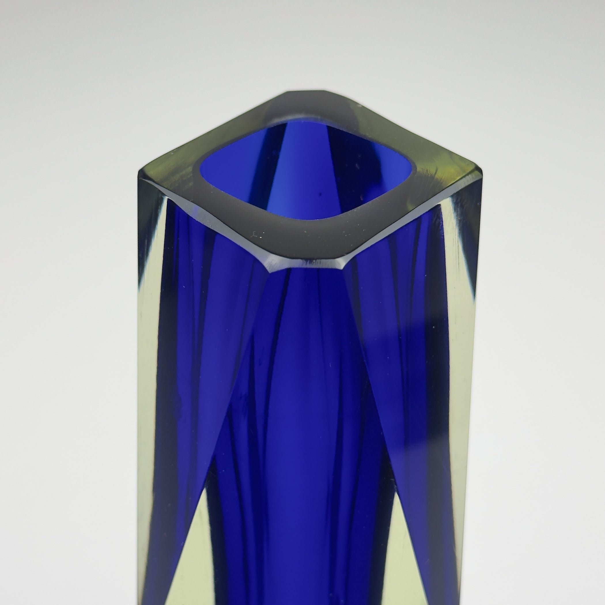 Vintage sommerso blue Murano vase, Italy 1970s