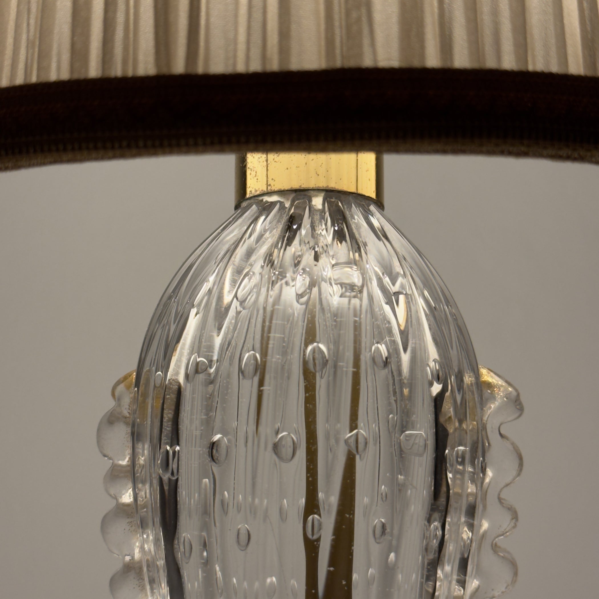 Original Murano glass table lamp by Barovier and Toso, Italy 1980s