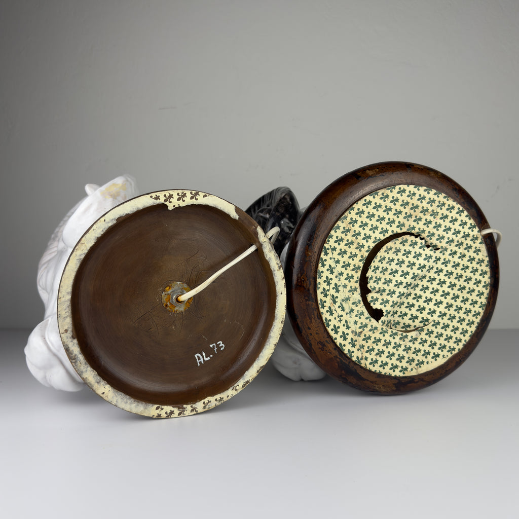 Vintage table lamps Ram Head, Italy 1970s Set of 2