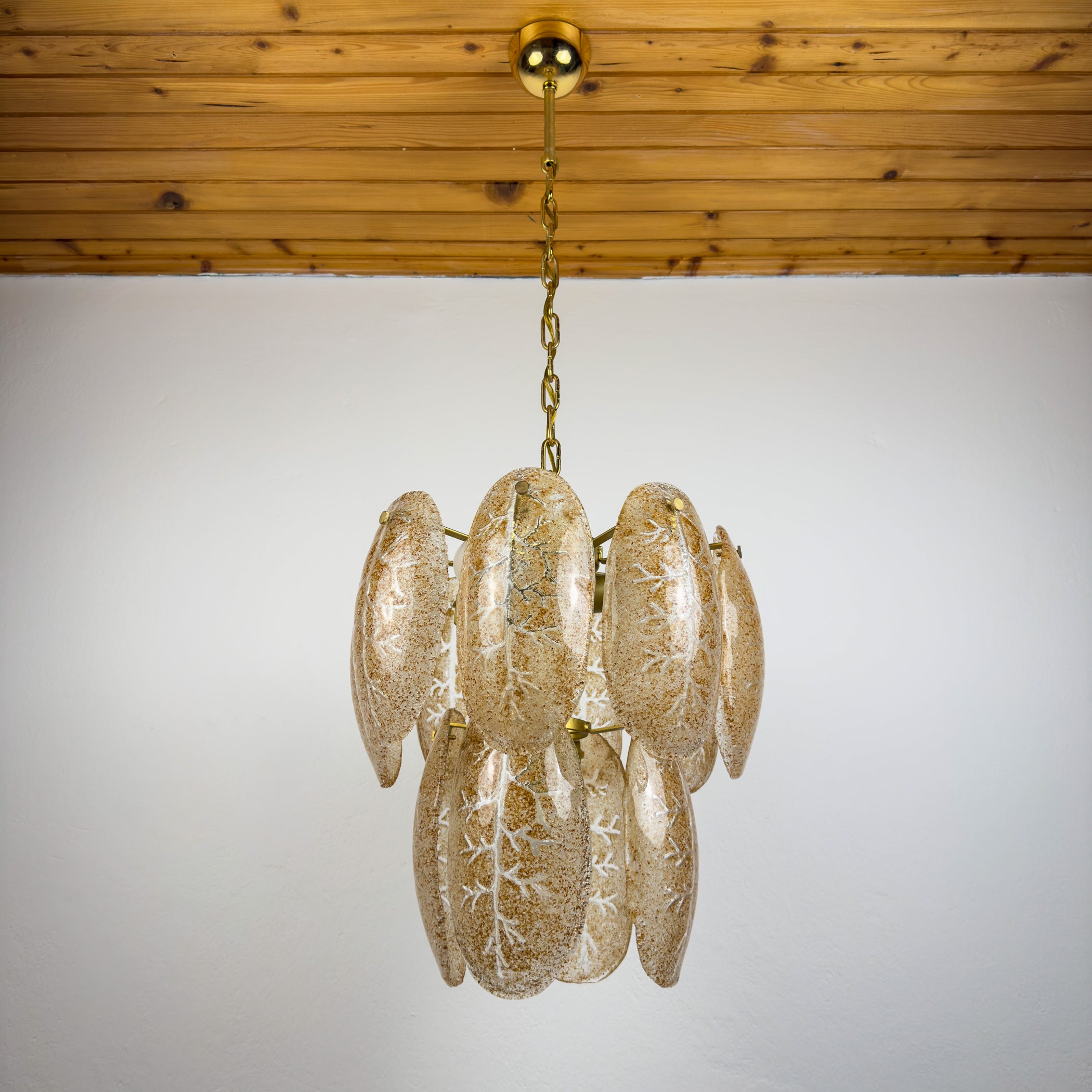 Original cascade murano glass chandelier, Italy 1980s