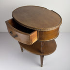 Vintage wooden nightstand Italy 1950s, mid-century wooden bedside table