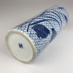 Vintage ceramic vase Quail and Millet, Japan 1970s