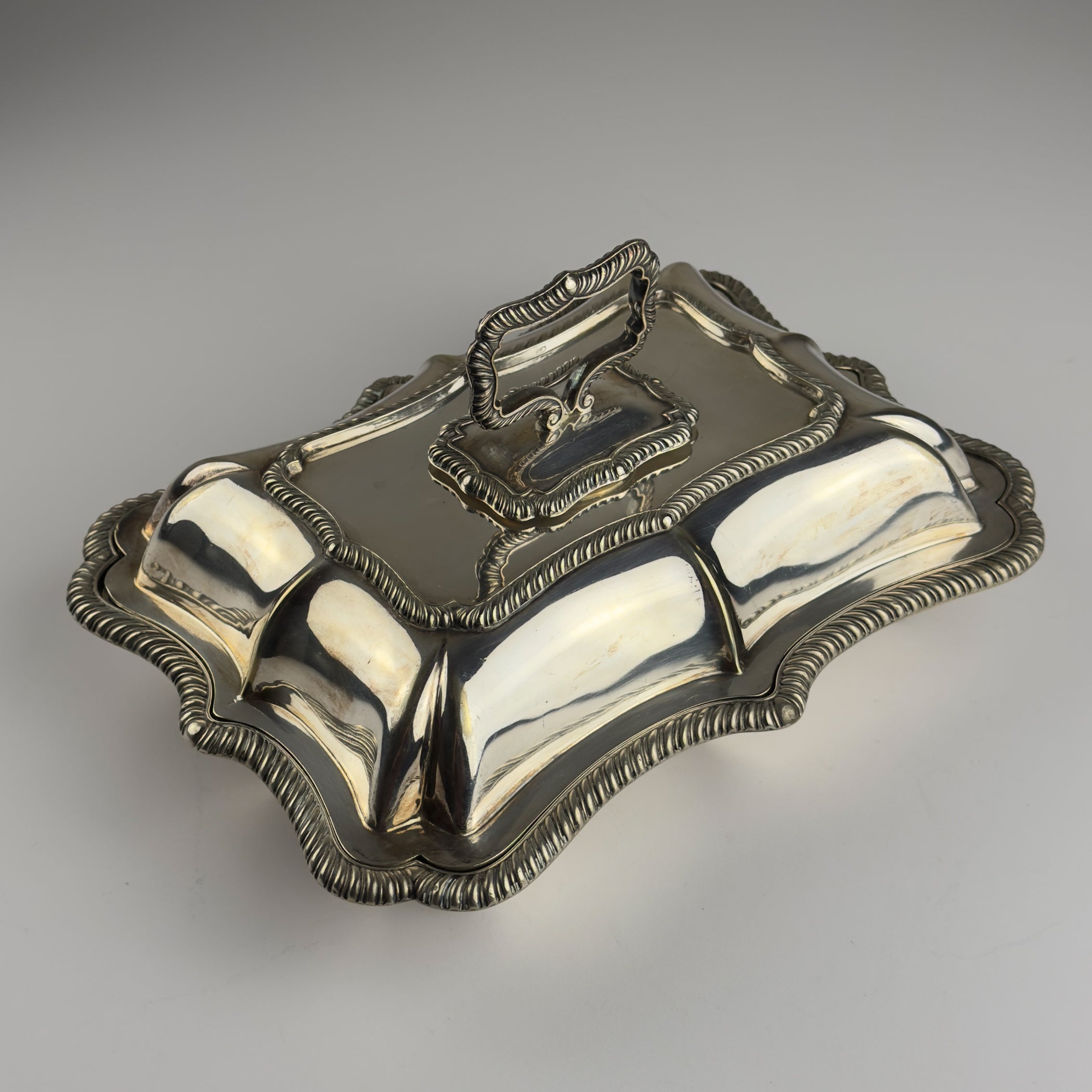 Antique Silver Plated Sheffield Serving Dish And Cover, England, early 20th century