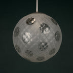 Vintage murano sphere ball pendant lamp Italy 1950s, Mid-century italian lighting