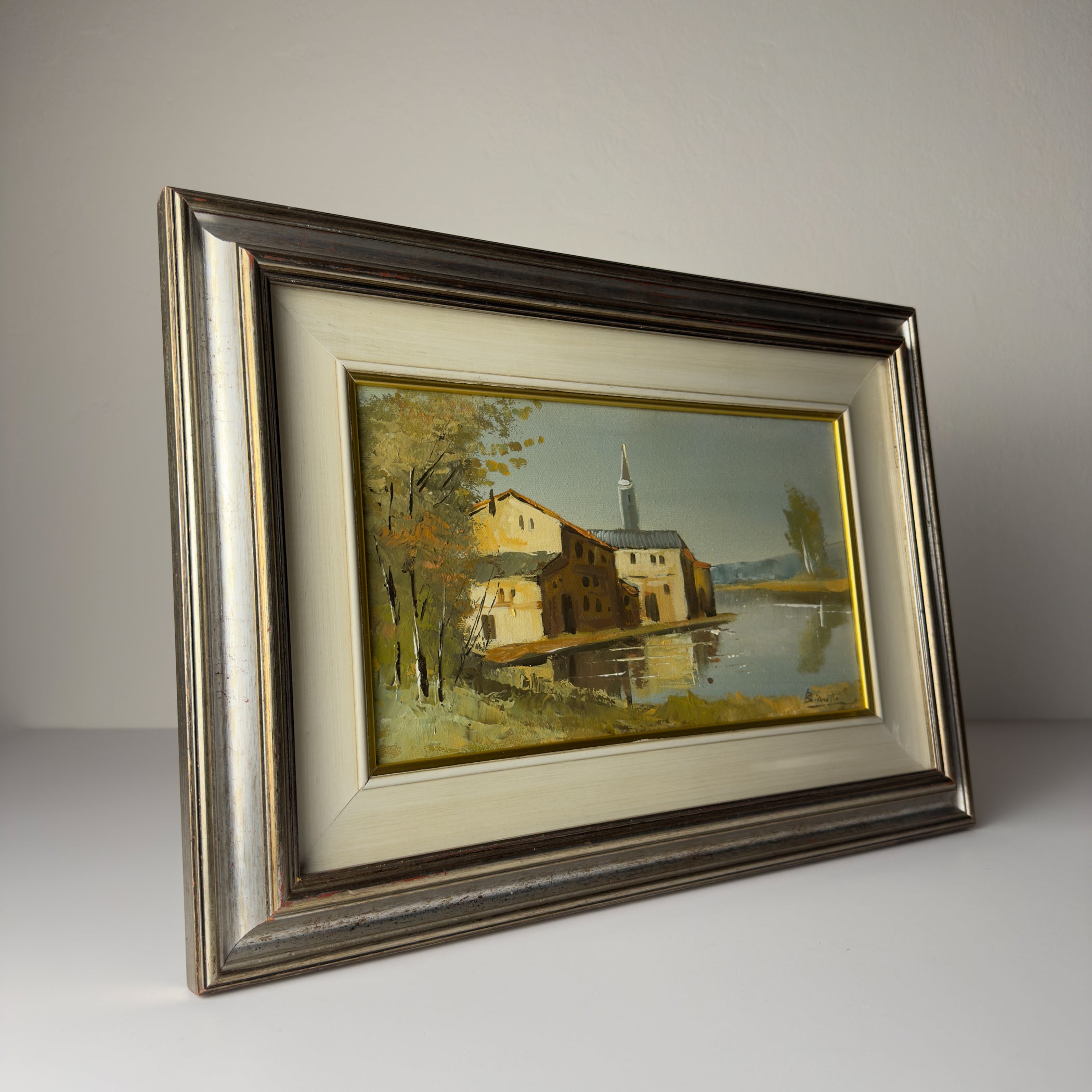 Original Landscape Oil Painting, Italy 1960s, Signed, Framed