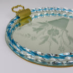 Vintage Venetian glass Mirror Tray, Italy 1950s