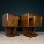 Vintage wood nightstands, Italy 1950s, Set of 2