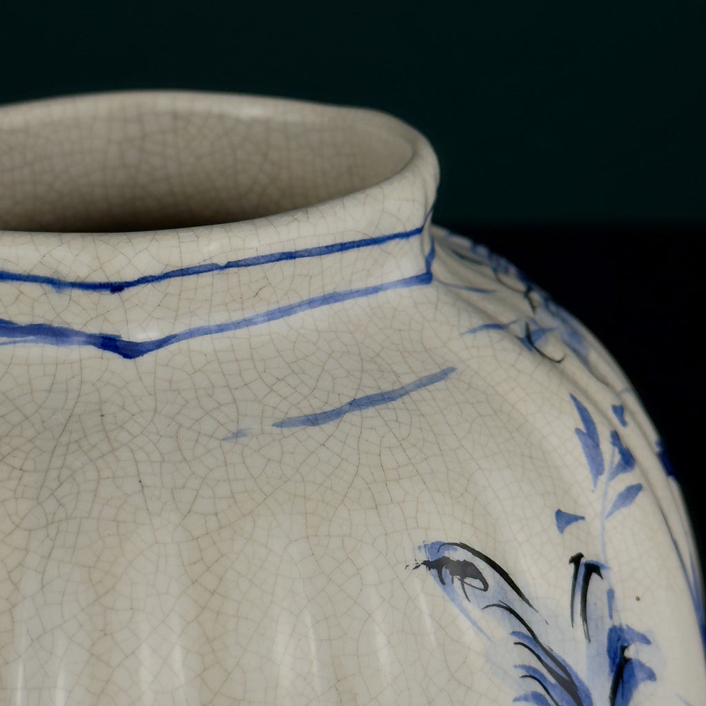 Vintage Blue Ceramic Vase by Bassano, Italy 1970s