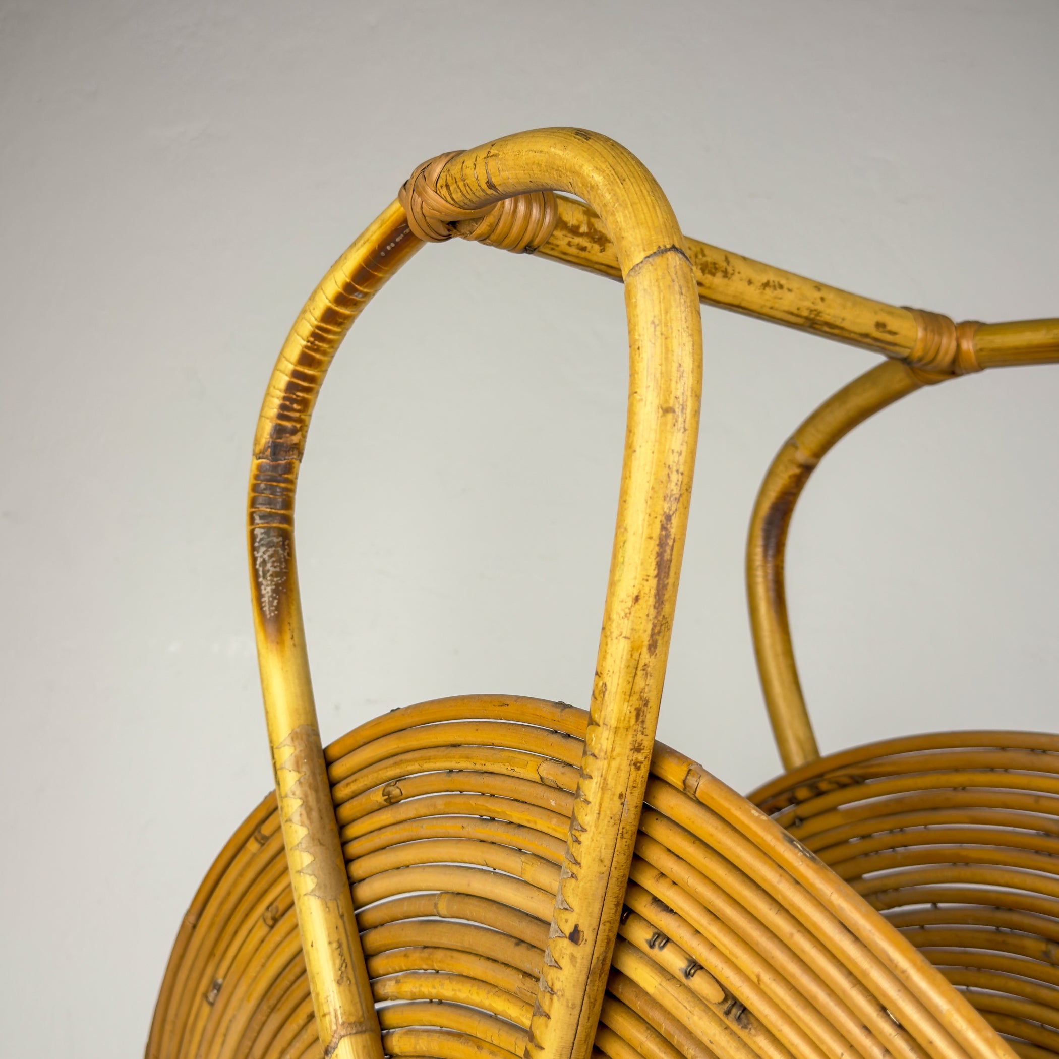 Vintage Bamboo magazine rack by Vivai Del Sud, Italy 1960s