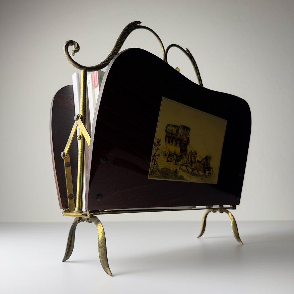Vintage magazine rack, Italy 1950s