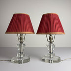Vintage glasses table lamps, Set of 2, Italy 1950s