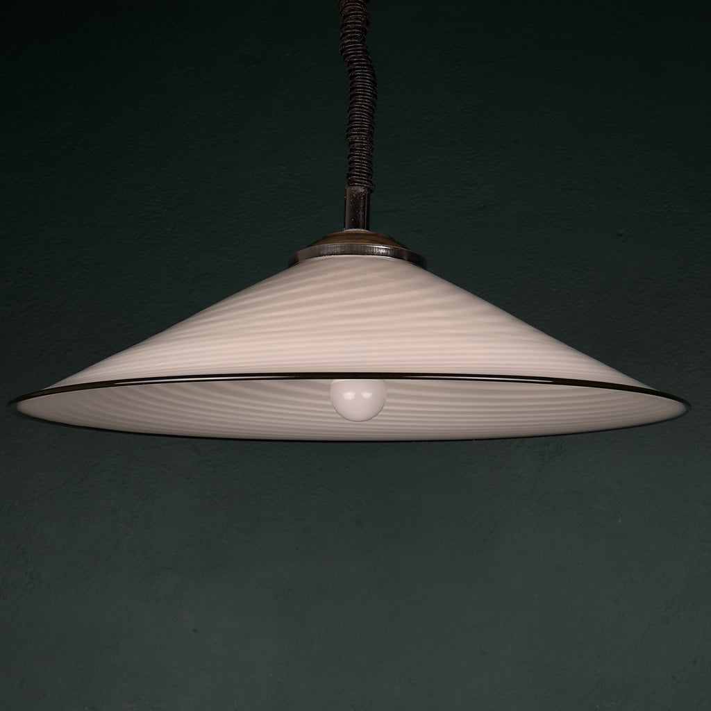 Vintage Swirl Murano Glass Pendant Lamp, Italy 1970s