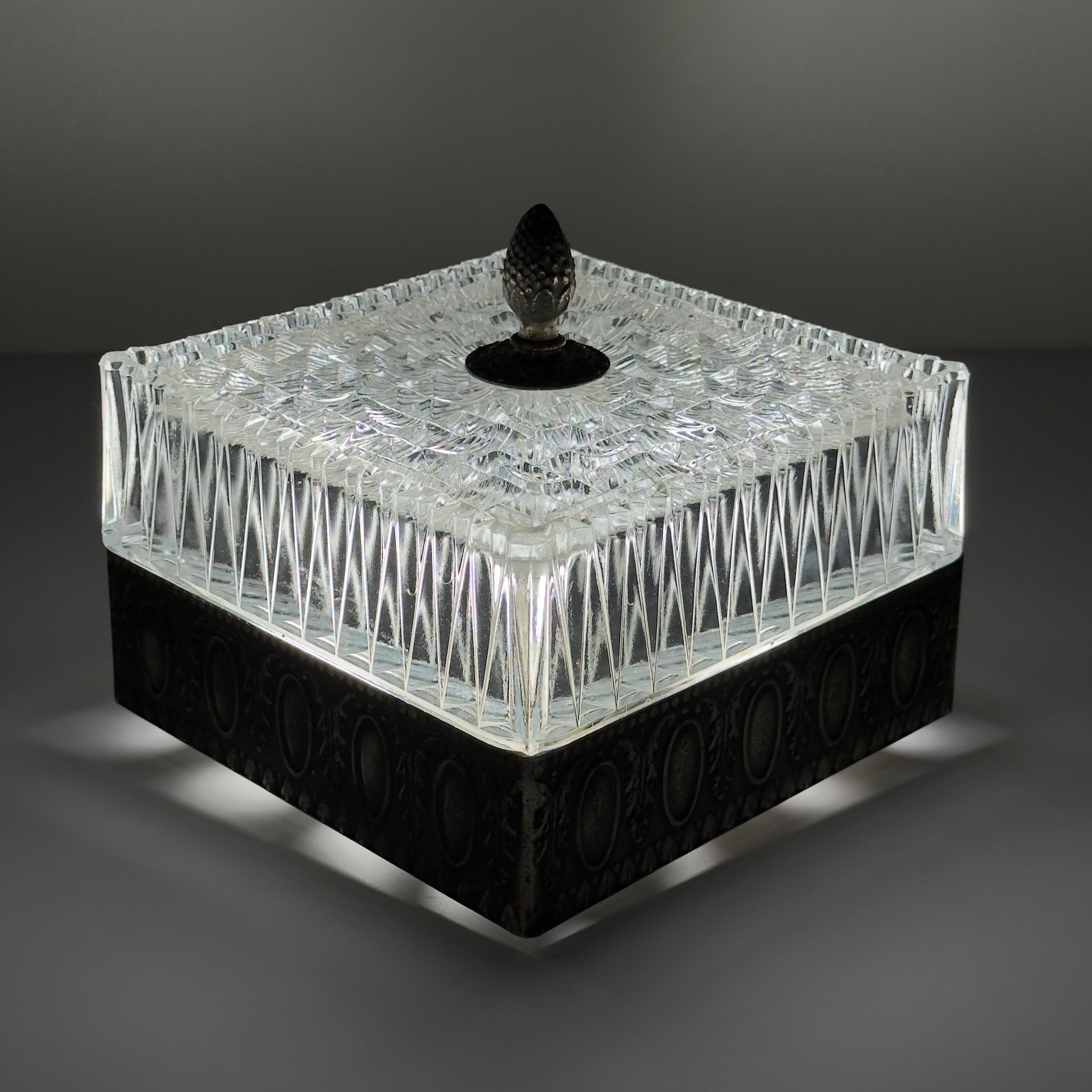 Vintage crystal ceiling lamp, Italy 1960s