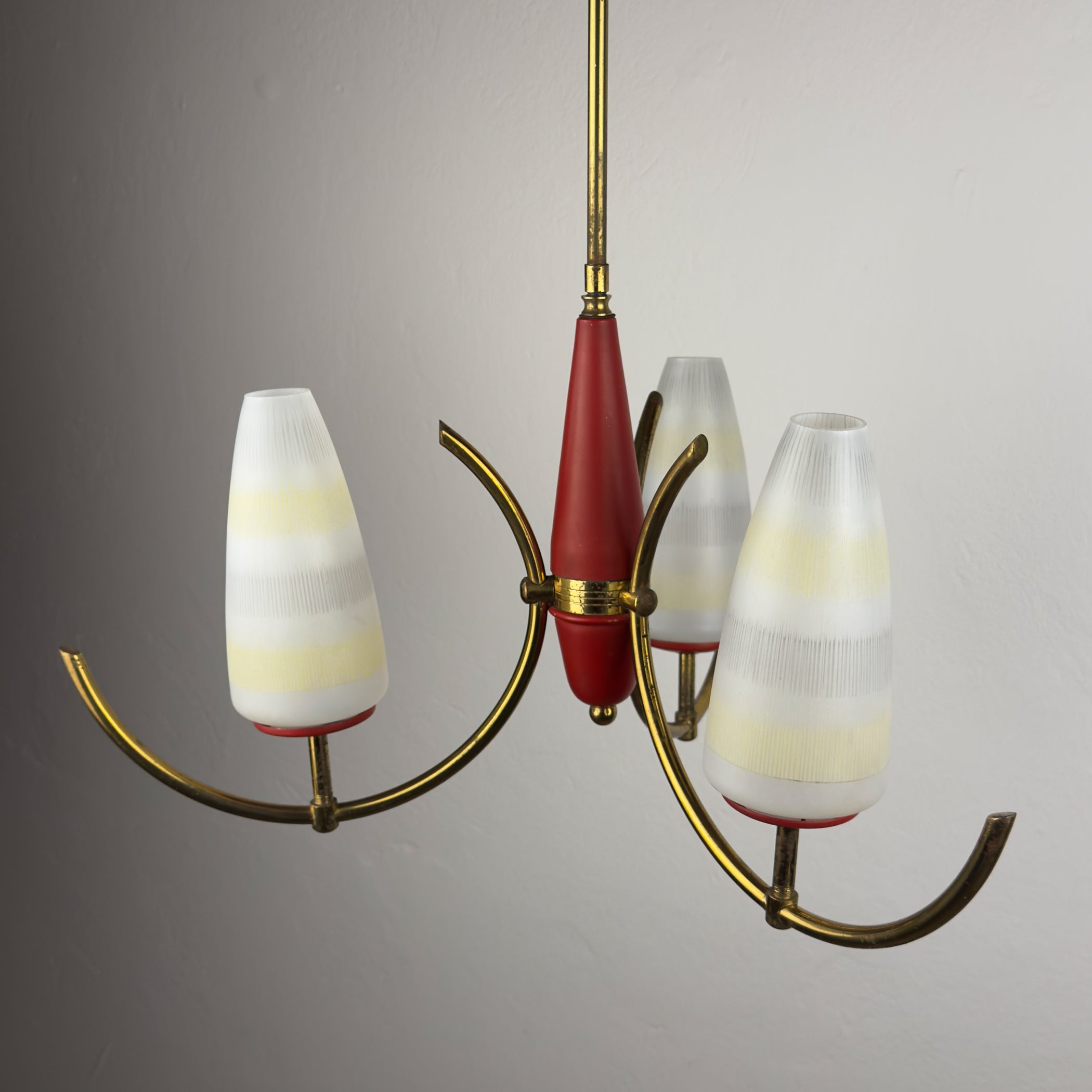 Mid-Century Stilnovo chandelier, Italy 1940-50s