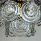 Vintage glass disc chandelier, Italy 1970s