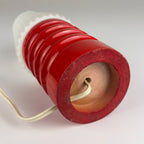 Mid-century small wood and glass table lamp, Italy 1970s
