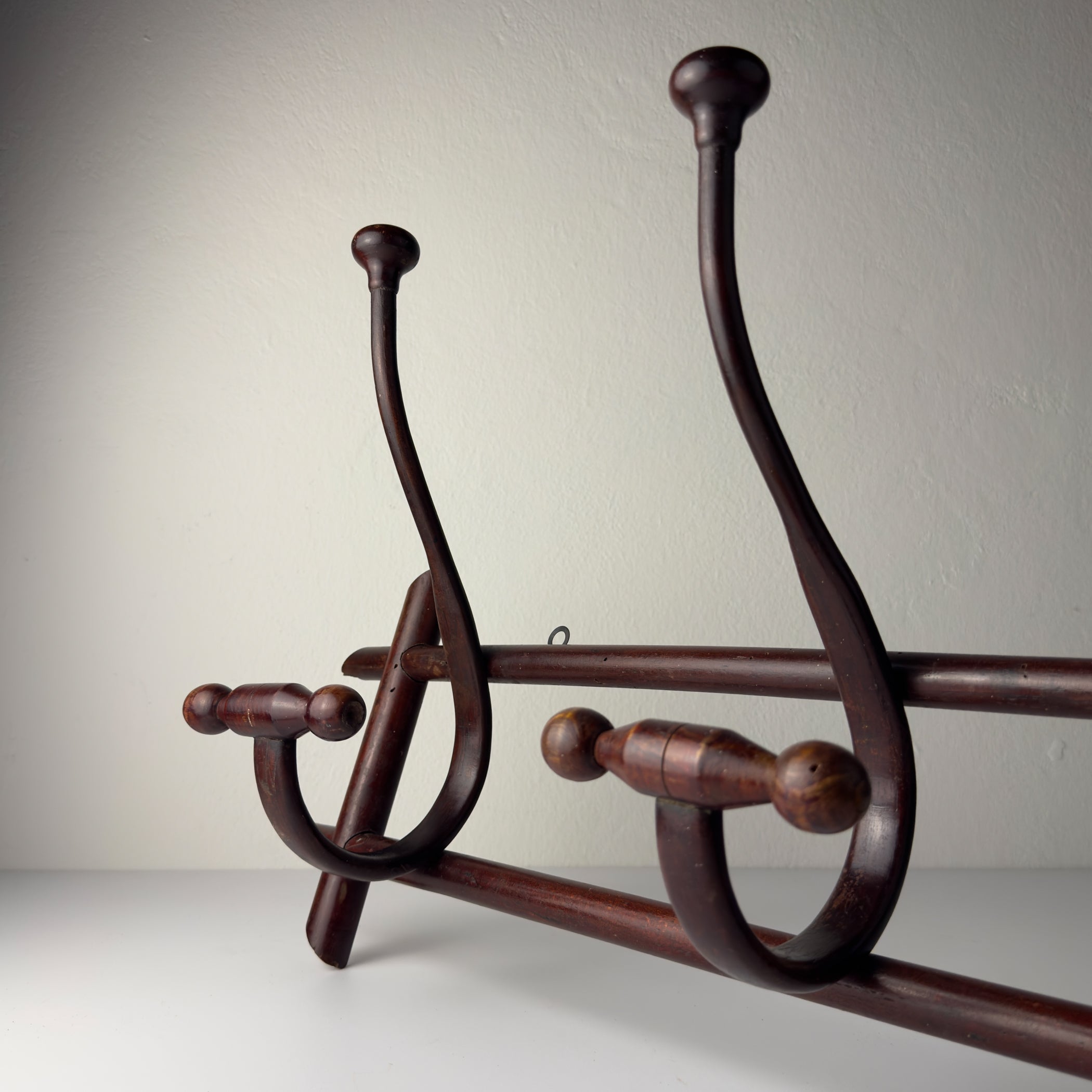 Antique Wooden Coat Rack, Italy 1930s