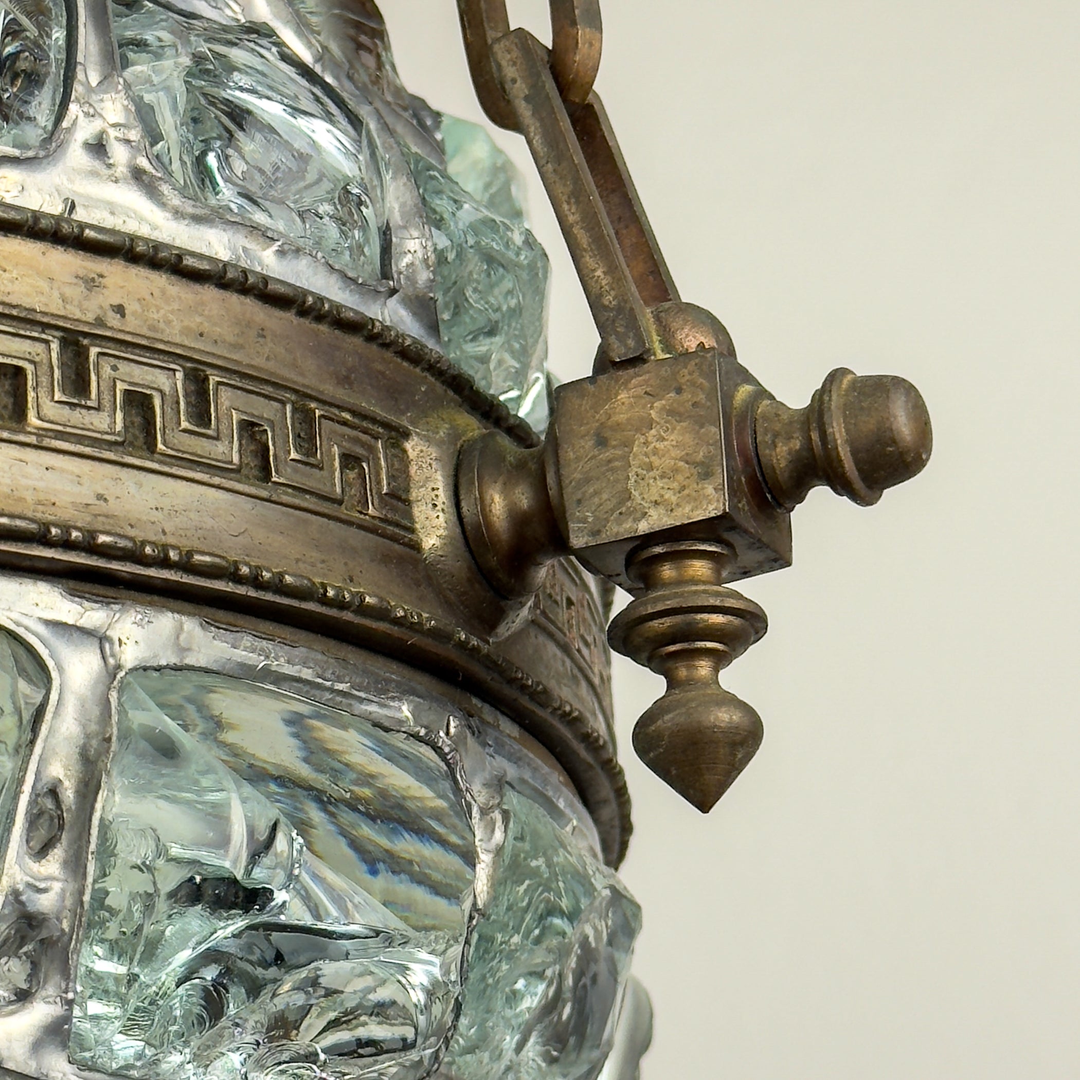 Antique chandelier on chains in Art Nouveau style, Austria, early 20th century