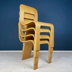 Mid-Century Plywood Dining Chairs Esse by Gigi Sabadin, Stilwood, Italy - Set of 4