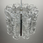 Vintage Ice Murano chandelier by AV Mazzega, Italy 1970s, Mid-century Italian lighting
