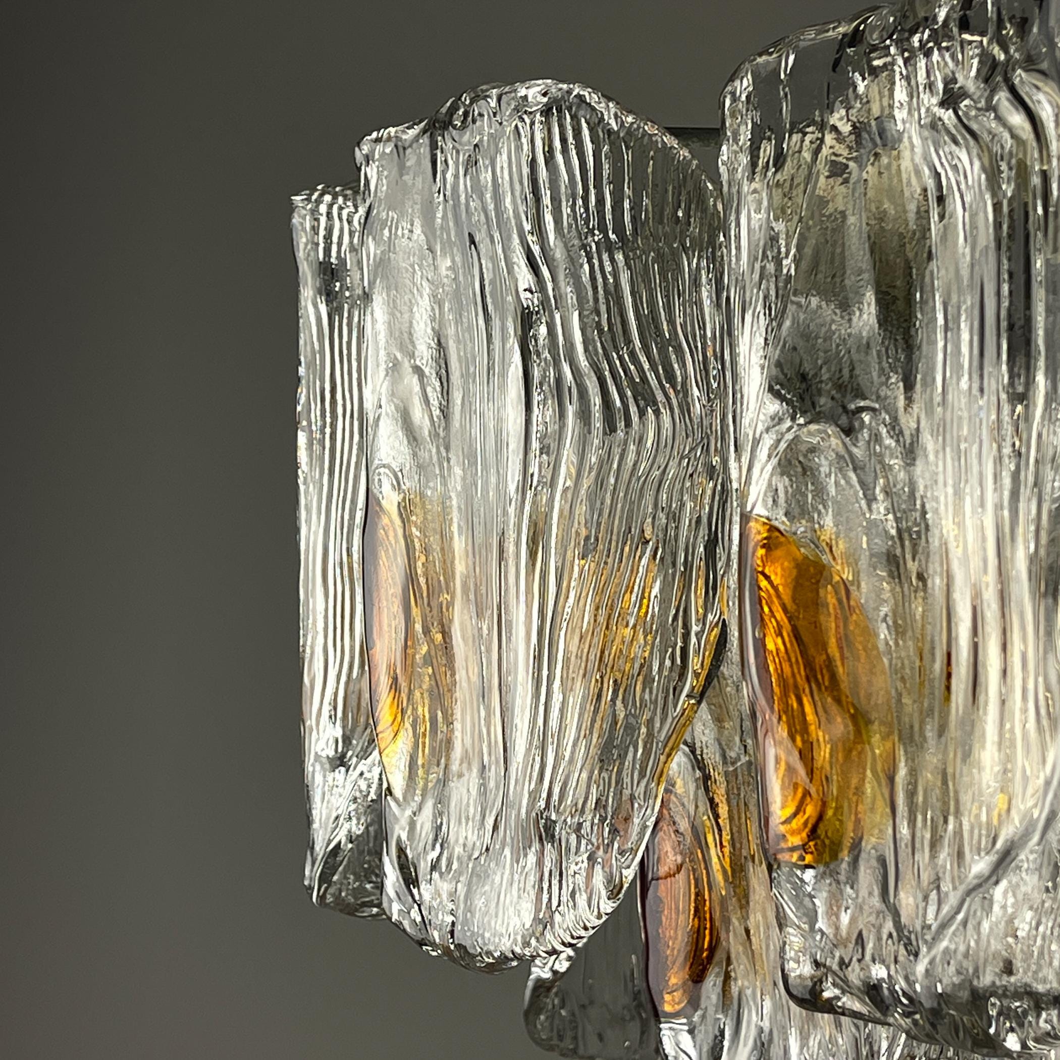 Murano glass chandelier by Mazzega, Italy, 1960s, Vintage home decor