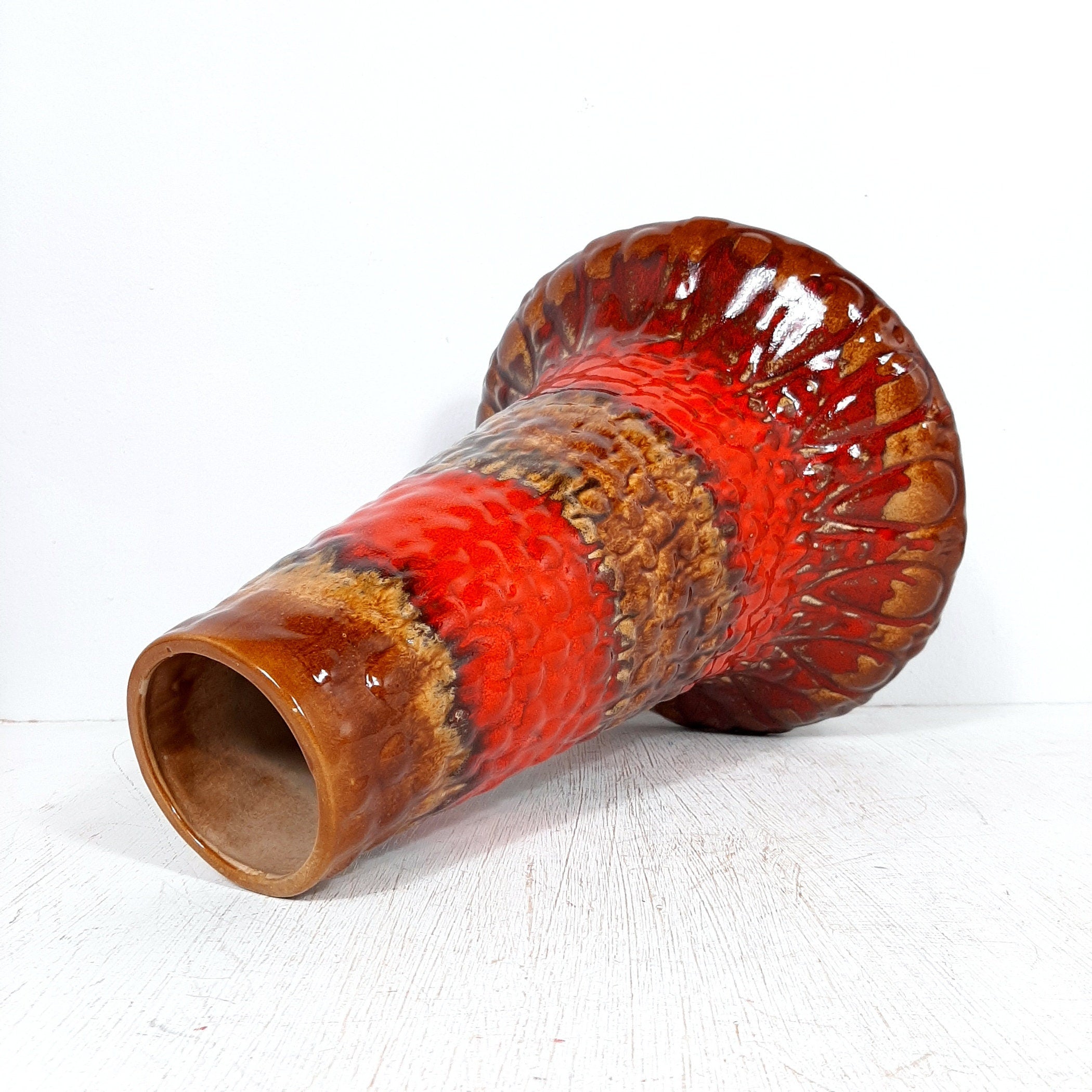 Retro XL ceramic vase LAVA '60s Yugoslavia KIL Liboje Vintage porcelain floor vase