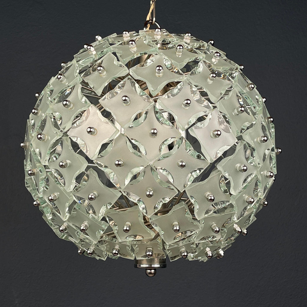 Vintage chandelier Sputnik by Fontana Arte, Italy 1960s, mid-century Italian modern