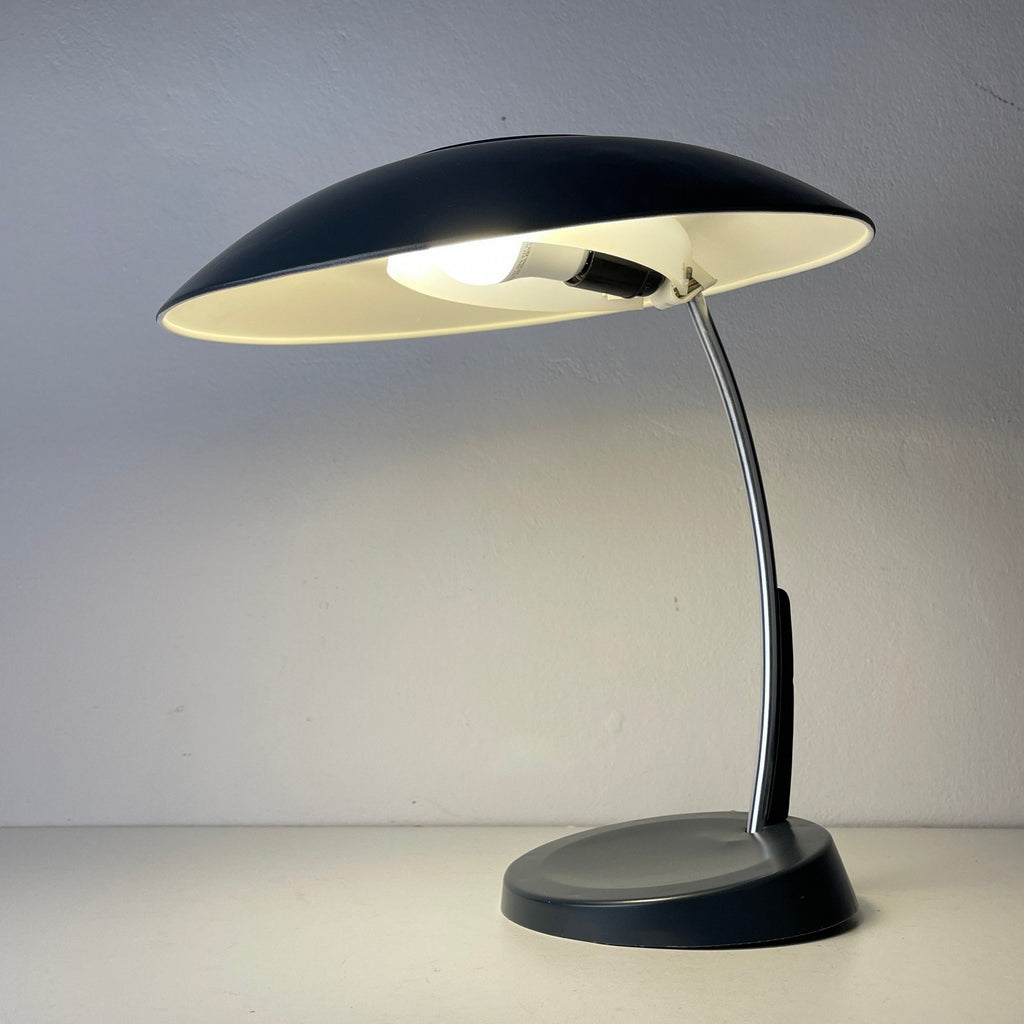 Mid-century grey desk lamp USSR 1972 Vintage gooseneck lamp