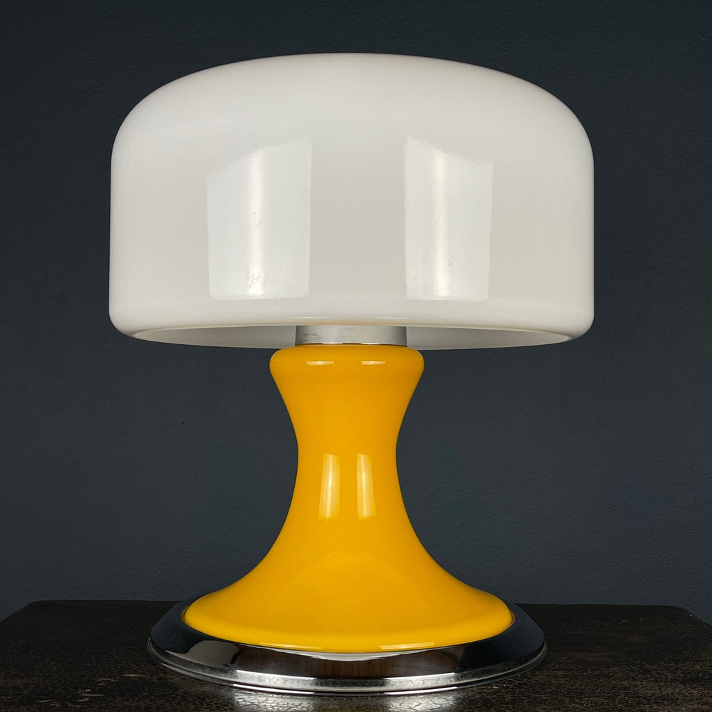 Vintage Mid-Century Modern Table Lamp, Italy 1970s, Space Age, Yellow