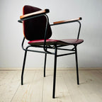 Mid-century red chair Italy 1960s Vintage italian furniture Home office chair