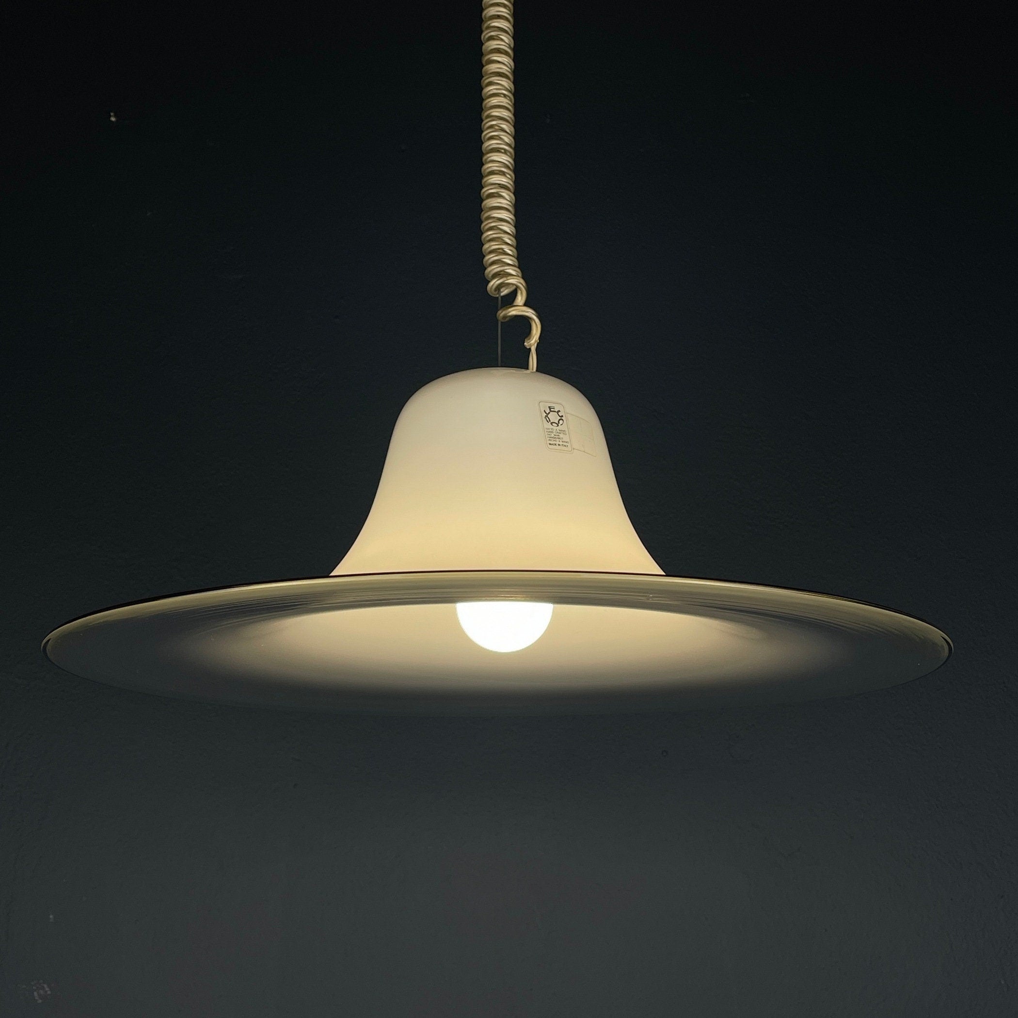 Cinea pendant lamp by Giusto Toso for Leucos Italy 1970s Mid-century italian modern lighting