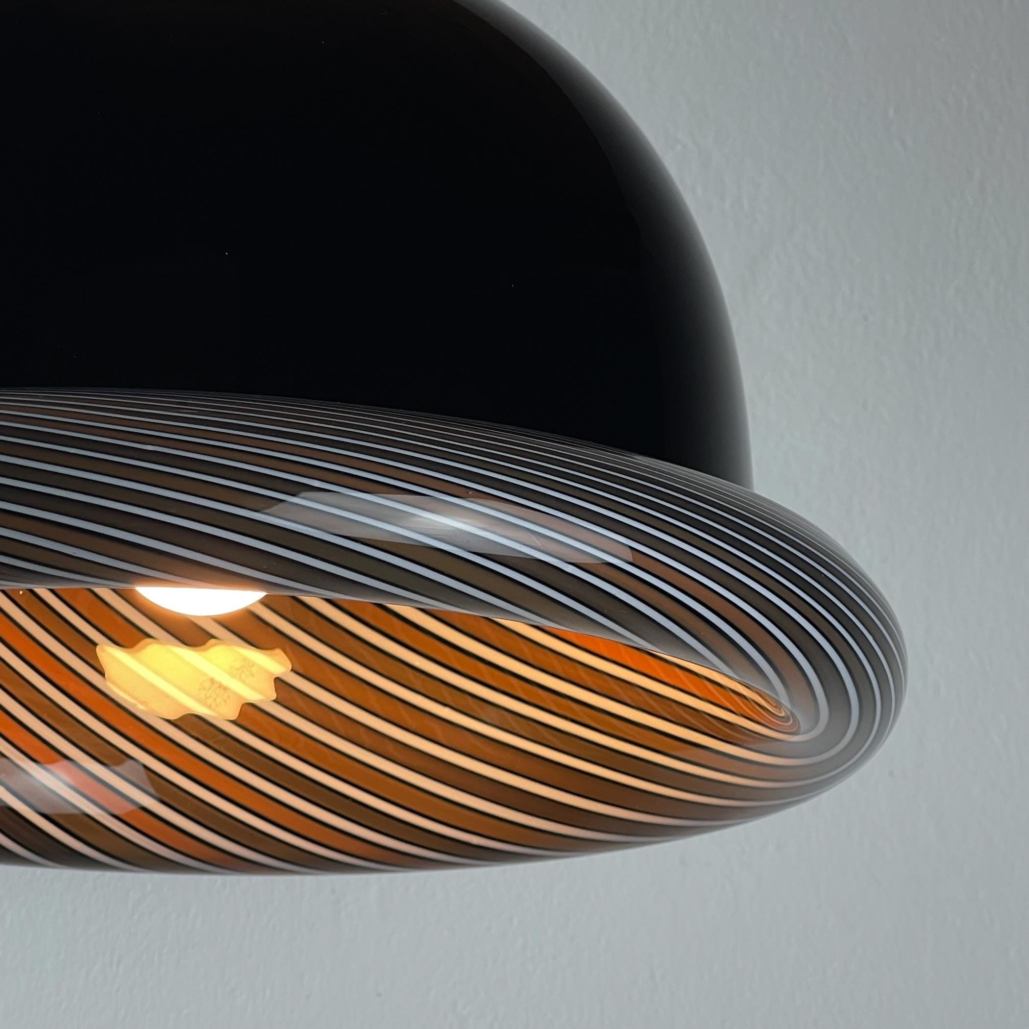 Vintage Murano black pendant lamp, Italy 1960s