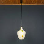 Mid-century multicolor opaline murano glass pendant lamp by Stilnovo Italy 1950s